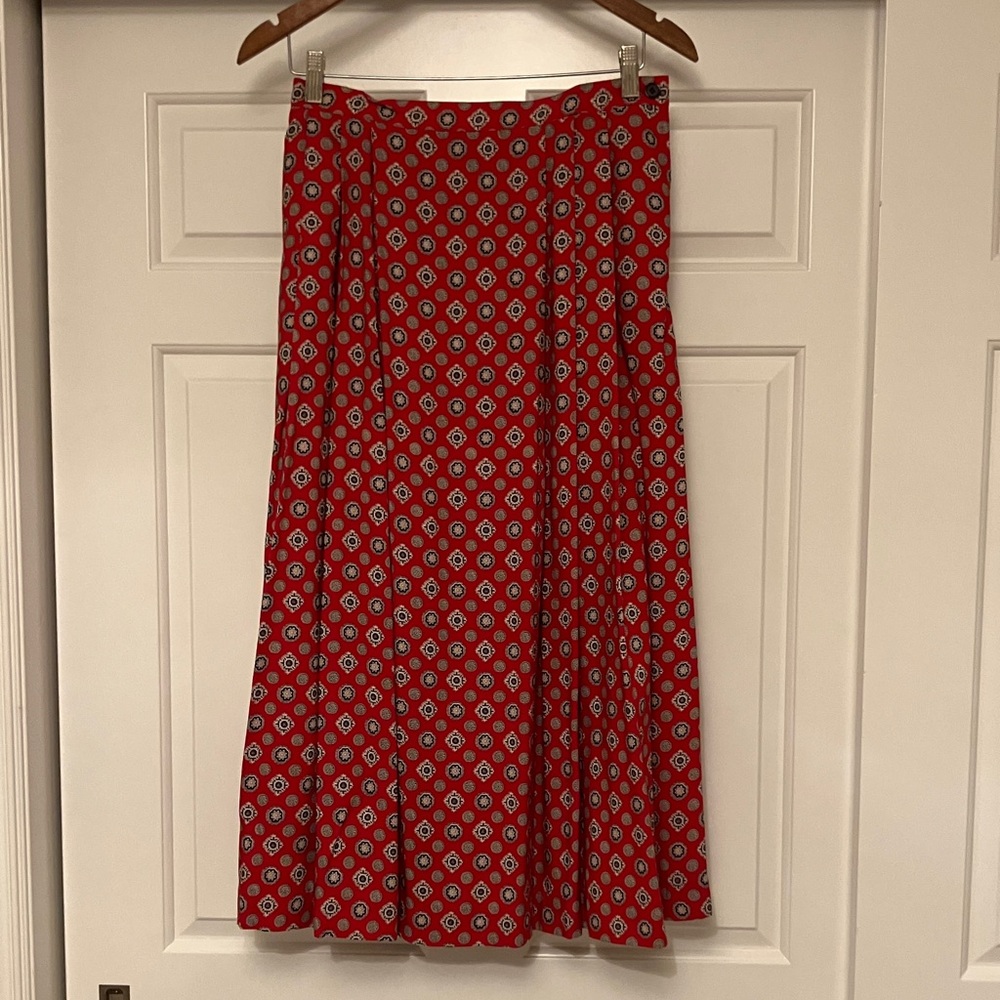 Pendleton Red and Gray Patterned A-Line Skirt - image 1